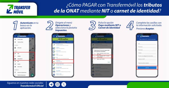 Puedes pagar💰 los tributos de la #ONAT en plataformas digitales📱. Aquí te mostramos 👇
<a href="/MiguelASurezSa2/">Miguel A. Suárez Sabina</a> 
<a href="/Irenaldo5/">Irenaldo Cruz Lopez</a>