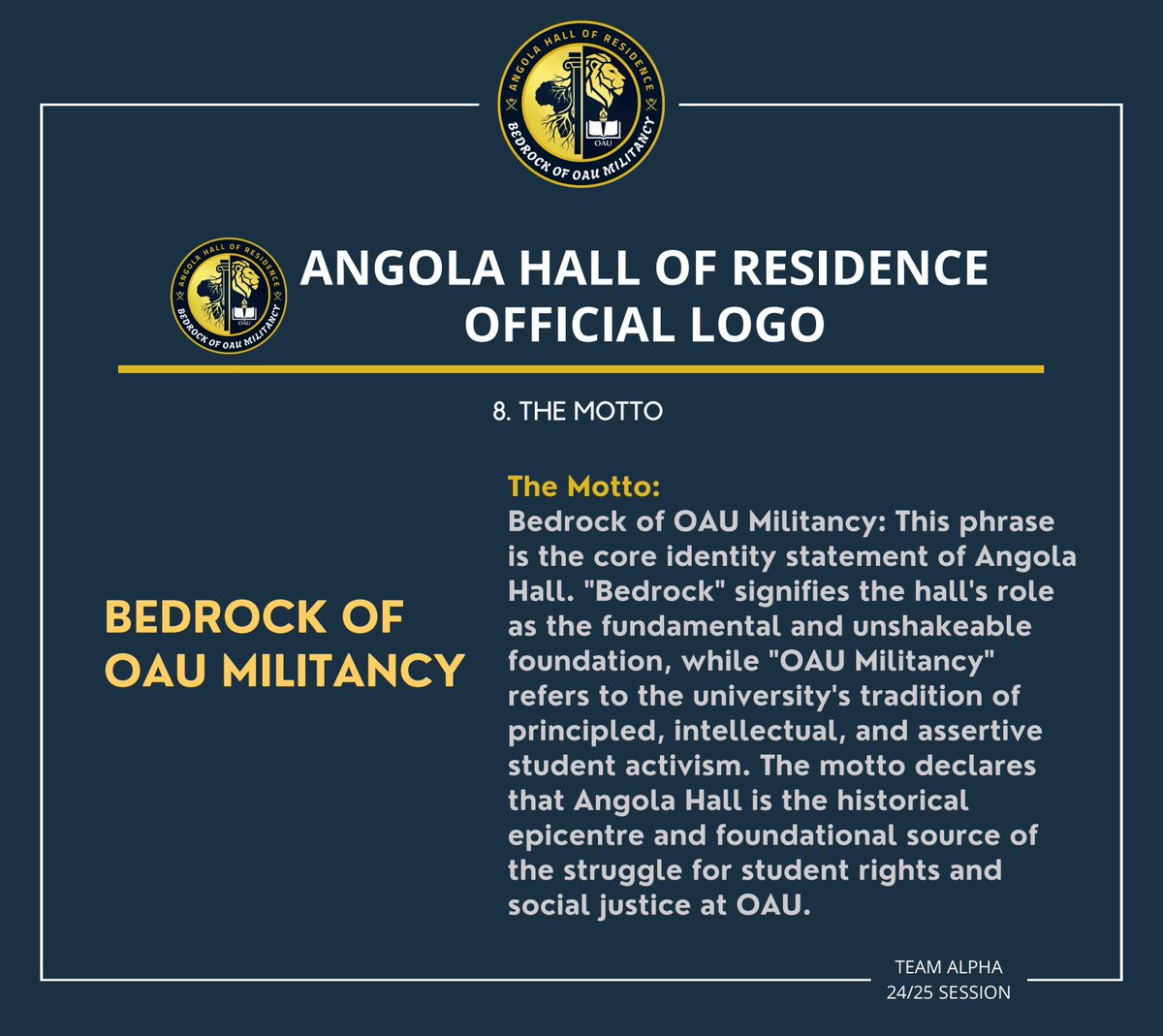 AngolaHallOAU's tweet photo. Angola Hall of residence New Logo. Pt 1 https://t.co/mZ7MN7DaJU
