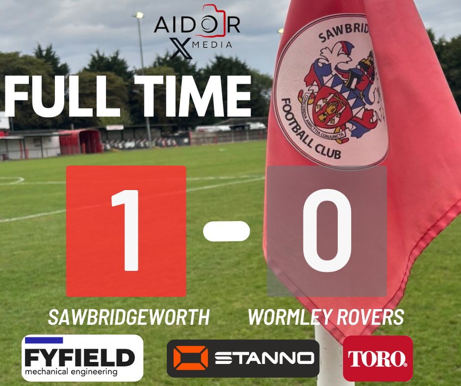 Full time: Sawbridgeworth 1-0 Wormley Rovers 

Back to winning ways as we do the double over Wormley 

We had a chance to make it 2 from the spot but the Wormley keeper made a good save 

Up The Sawbo 🔴⚫️🔴⚫️