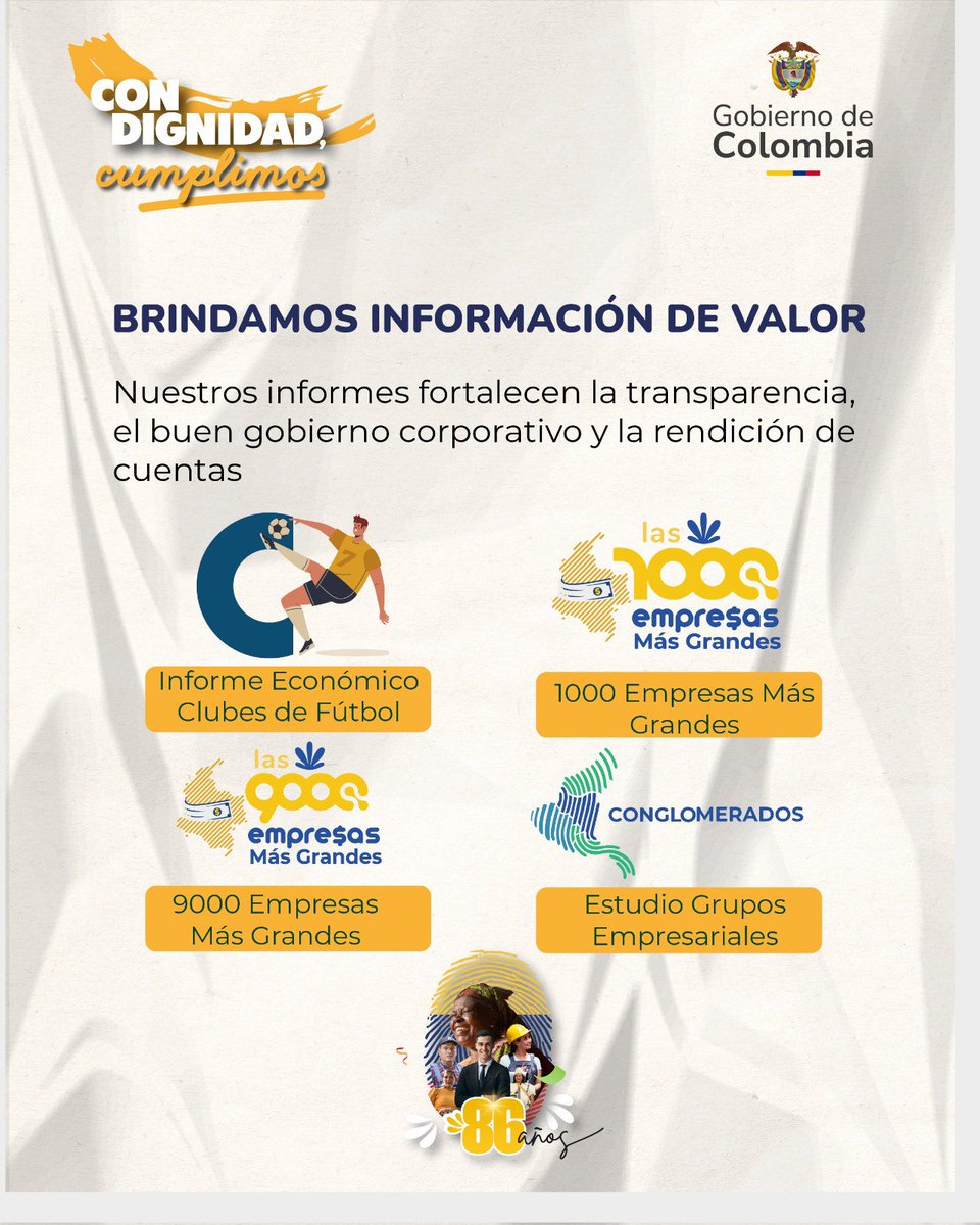 #86AñosDejandoHuella 🎉 | Celebramos 86 años de compromiso, servicio y trabajo por un entorno empresarial sólido y transparente.

La Superintendencia de Sociedades sigue promoviendo la legalidad, fortaleciendo la confianza y acompañando el crecimiento de las empresas colombianas.