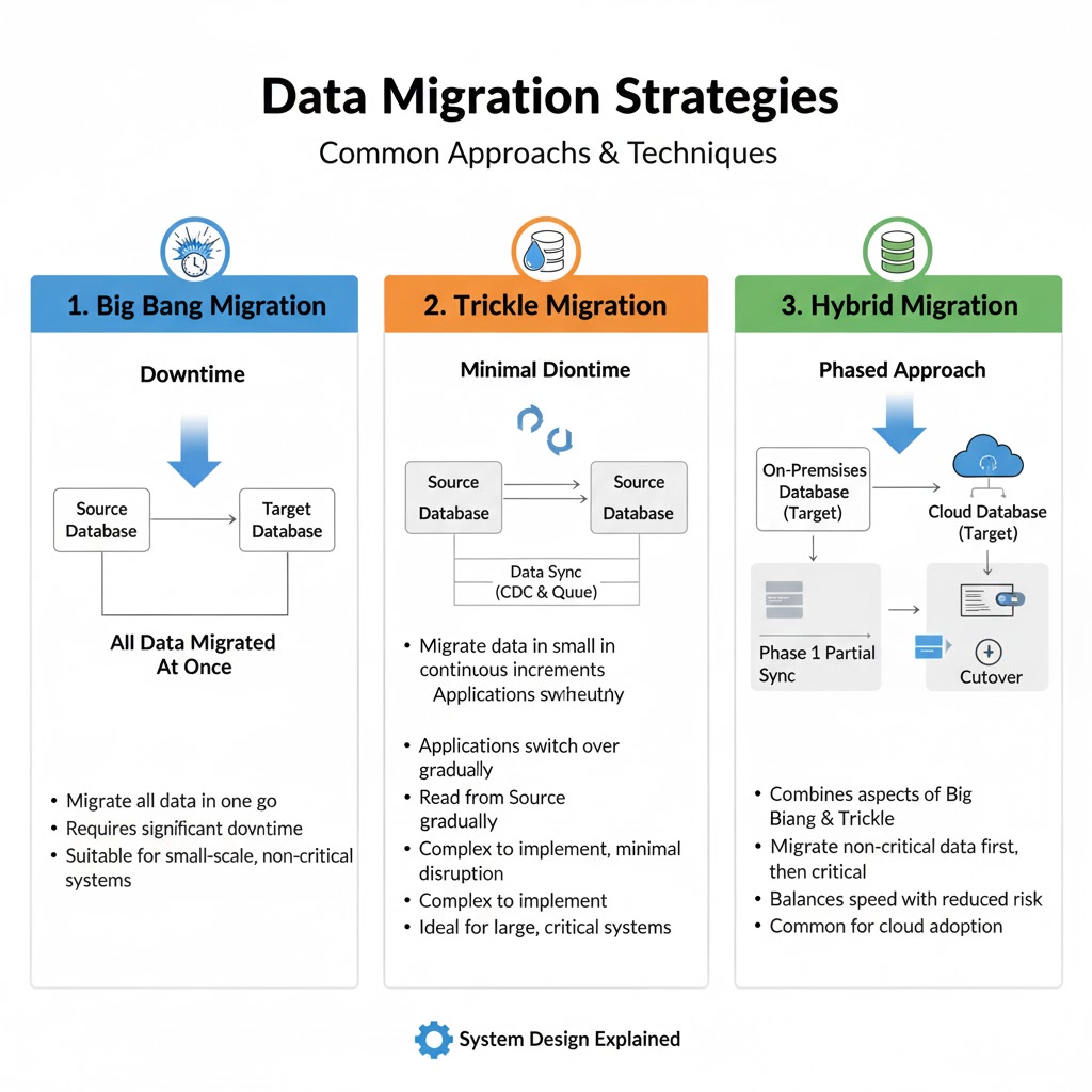 e_opore's tweet image. Data Migration Strategies
Introduction
โ Data migration is the process of moving data from one system, storage, or format to another.
โ It is a crucial step during system upgrades, cloud adoption, or database restructuring.
โ A well-planned migration ensures data accuracy,โฆ