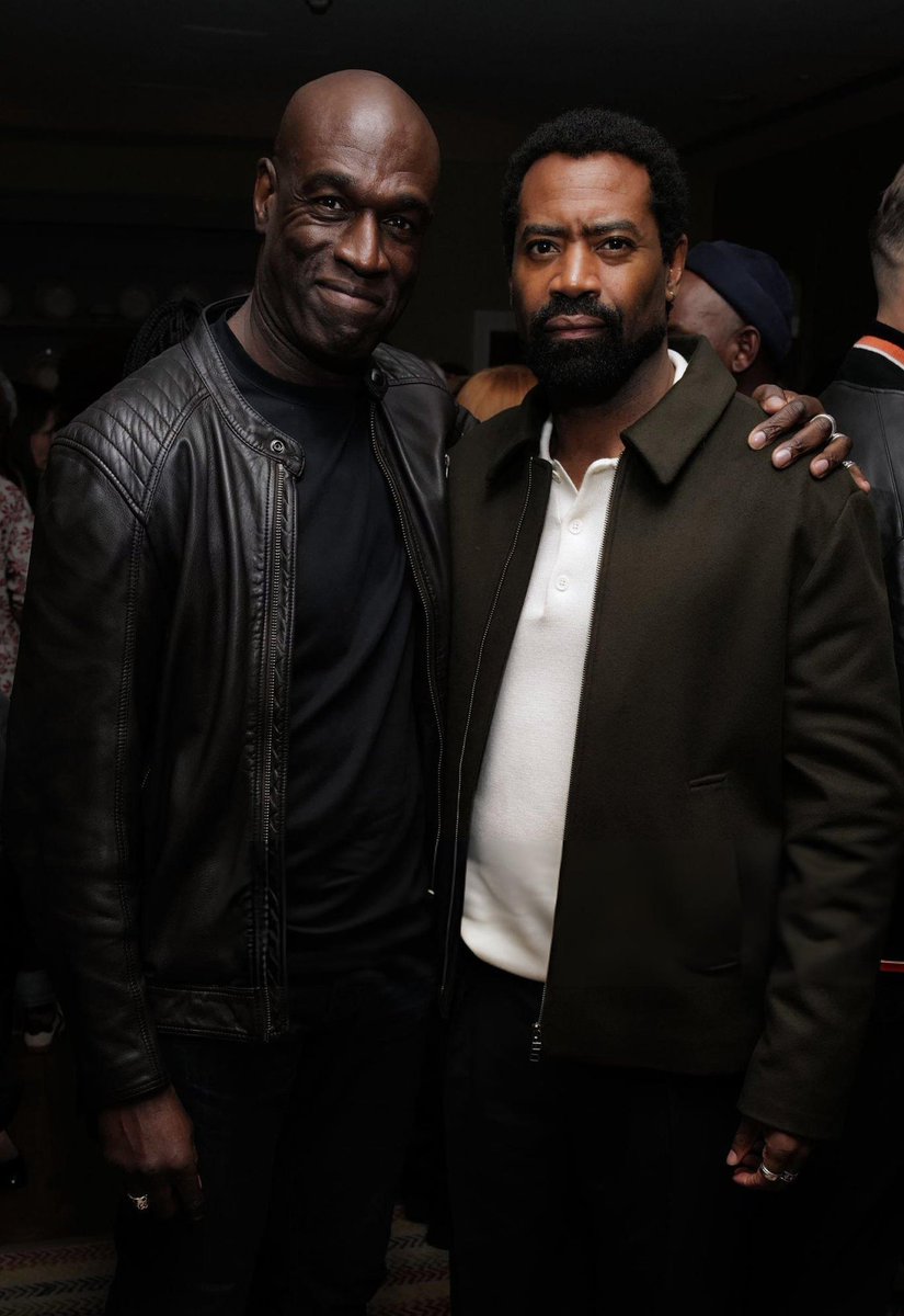 Steve Toussaint and Nicholas Pinnock attend a special screening and reception for #HEDDA on October 13, 2025 in London, England.