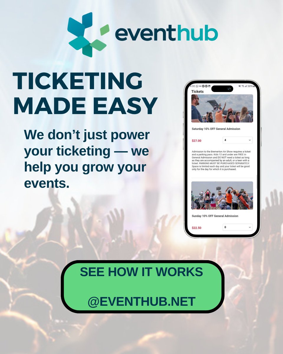 Sell faster. Track smarter. Grow bigger.
Your ticketing, made easy with EventHub.
👉 See how it works at eventhub.net