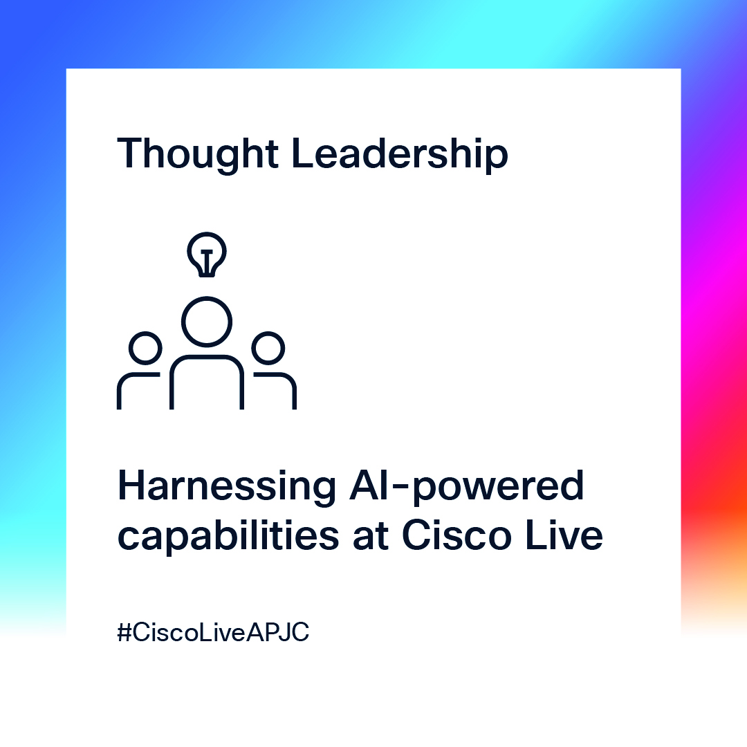 Get ready to unlock the power of innovation at #CiscoLiveAPJC 2025 🔓 From cutting-edge ideas in Data Centre, Observability, and Security from industry leaders – Learn more about Thought Leadership in Melbourne here!

cs.co/6014A5dZn