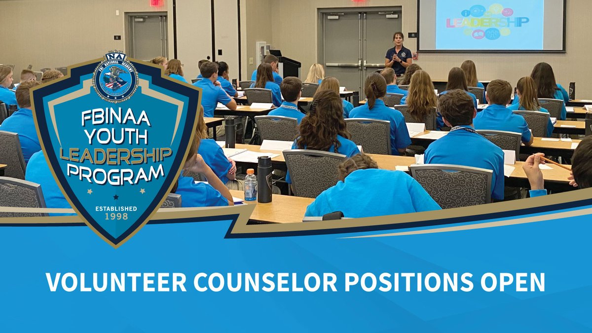 🚨 Now Accepting Applications! FBINAA is seeking members to serve as Youth Leadership Program Counselors for Session 27 (July 2026). Apply by Nov 12, 2025. Make a difference! Contact your Section Rep to learn more. #FBINAA #YLP #Leadership #Mentorship