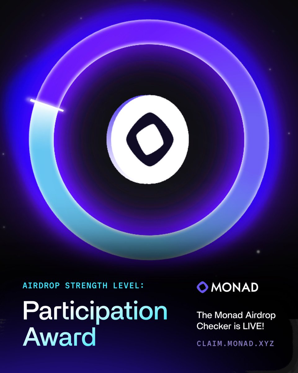 Eligible for the Monad airdrop 😁
A bit surprised when I see people with much more activity and assets (I don't have eligible NFTs) than me who are not eligible... 

See you on October 28th 🎁