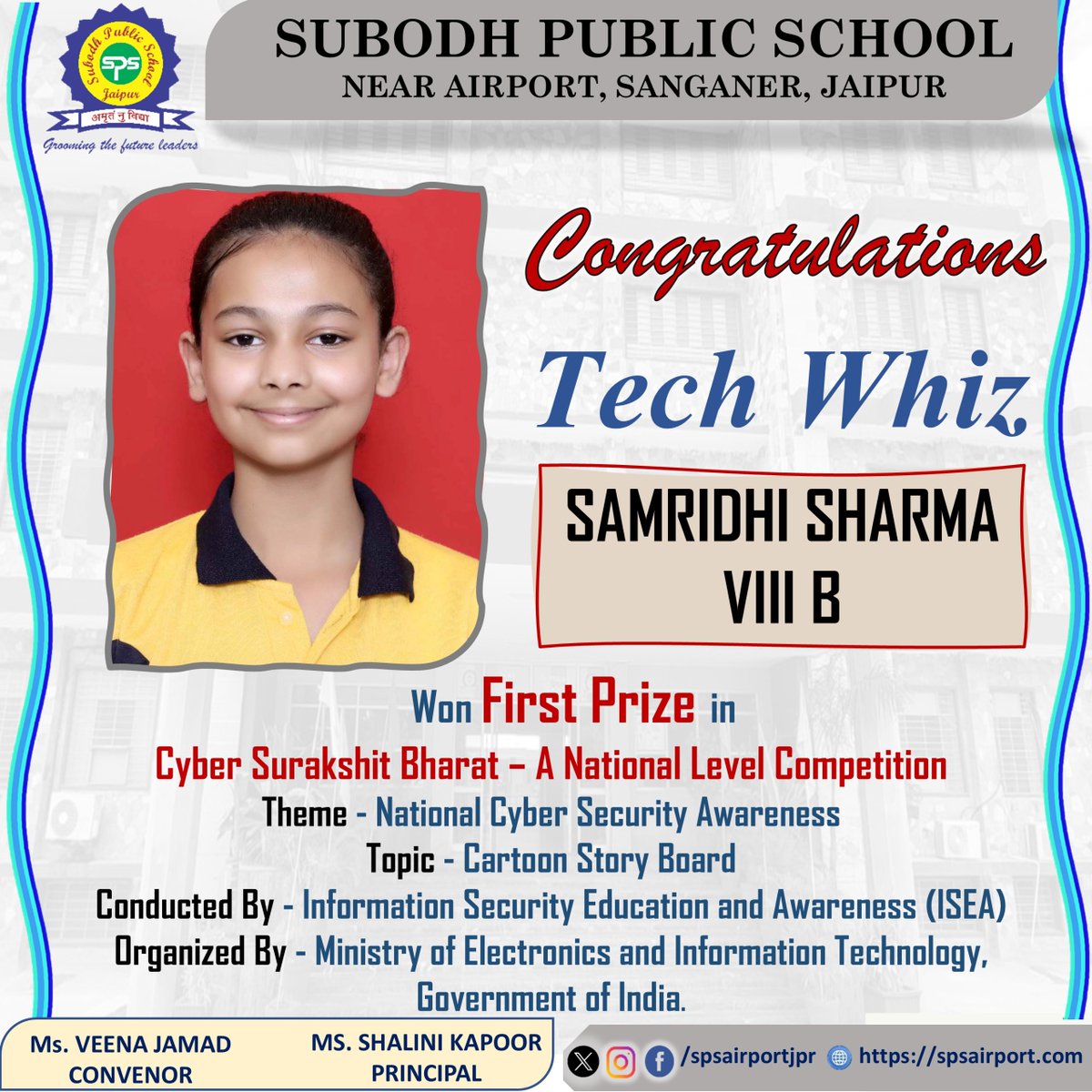 spsairportjpr's tweet image. 1d
spsairportjpr
#spsairportjpr
#TechWiz
#Congratulations
#Congrats
#CyberSurakshitBharat
#NationalCyberSecurityAwareness
#ISEA
#CBSESchool
#CBSE
#cbseboard
#bestschoolofjaipur