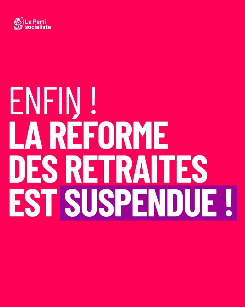 Enfin la suspension de la réforme des retraites !
Une victoire pour le mouvement social et 3,5 millions de Français. 

Enfin l’abandon du 49.3 !
Une victoire pour le débat parlementaire. 

C'est maintenant que tout commence en combattant pied à pied pour un budget juste !