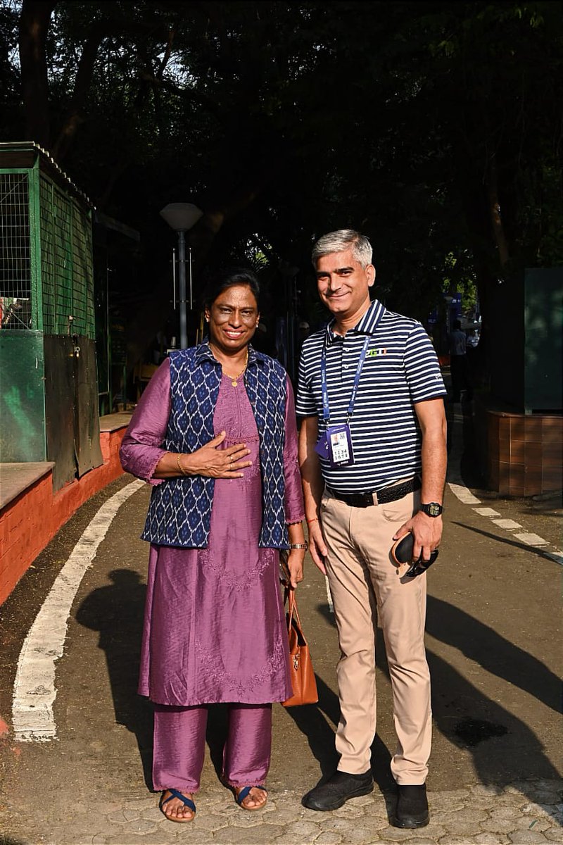 I remember reading about the Queen of Indian Track and Field in our school textbooks back in the days when there was nothing called the Internet.

Ms. P T Usha, President of the Indian Olympic Association and is one of India’s greatest athletes.

Finally, a picture with her! ✨