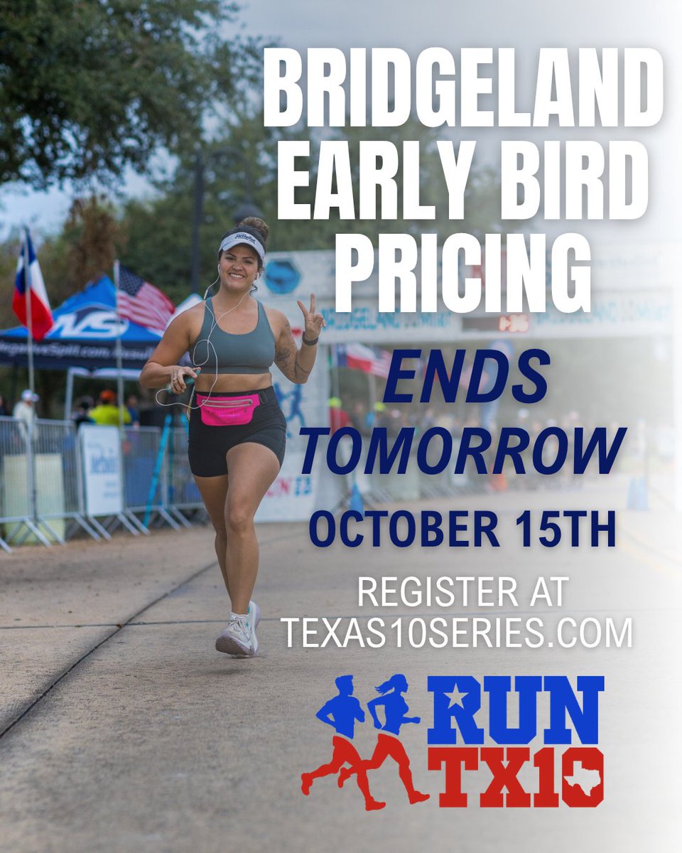 Texas10series's tweet photo. SIGN UP AND SAVE NOW for our Bridgeland 10 Miler taking place on January 4th! You know you don't want to miss out runners! See you at the start line🏅🏃

Register at https://t.co/XnLRFrwh5K

#texas10series #runtx10 #5k #5miler #10miler #houstonrunning #runners https://t.co/qEKBfZscNu