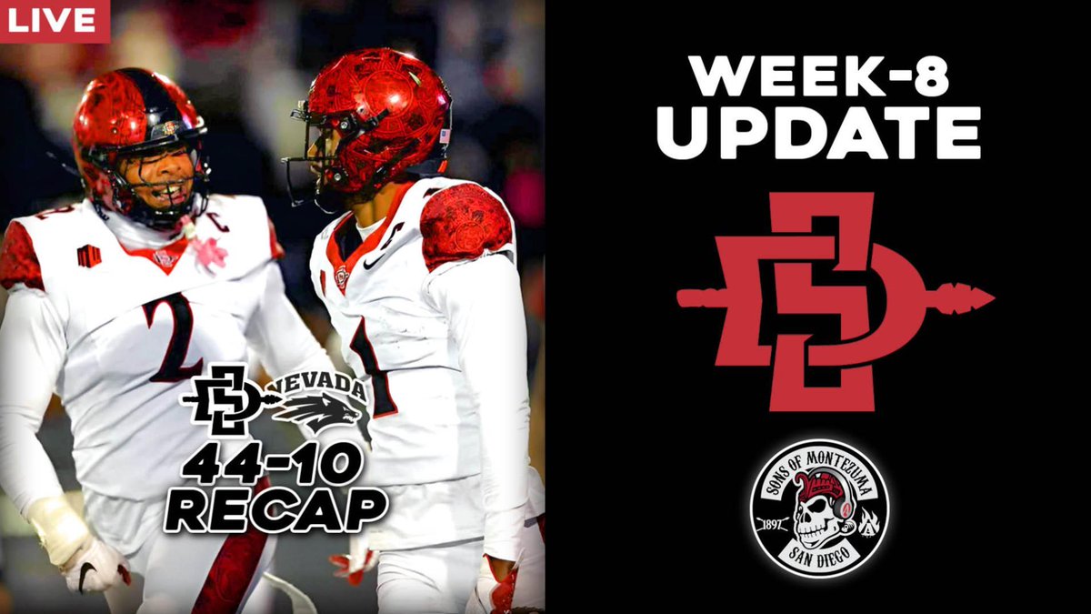 🎙️San Diego State stands at #2 in the Mountain West, have received Top25 votes, and even CFB Playoff talk. Is it safe to say the Aztecs are contenders? 
New SoM #285 AUDIO Episode Up Now:
Apple: podcasts.apple.com/us/podcast/son…
Spotify: open.spotify.com/episode/1yrHCf…
SoM: sonsofmontezuma.com/2025/10/13/liv…