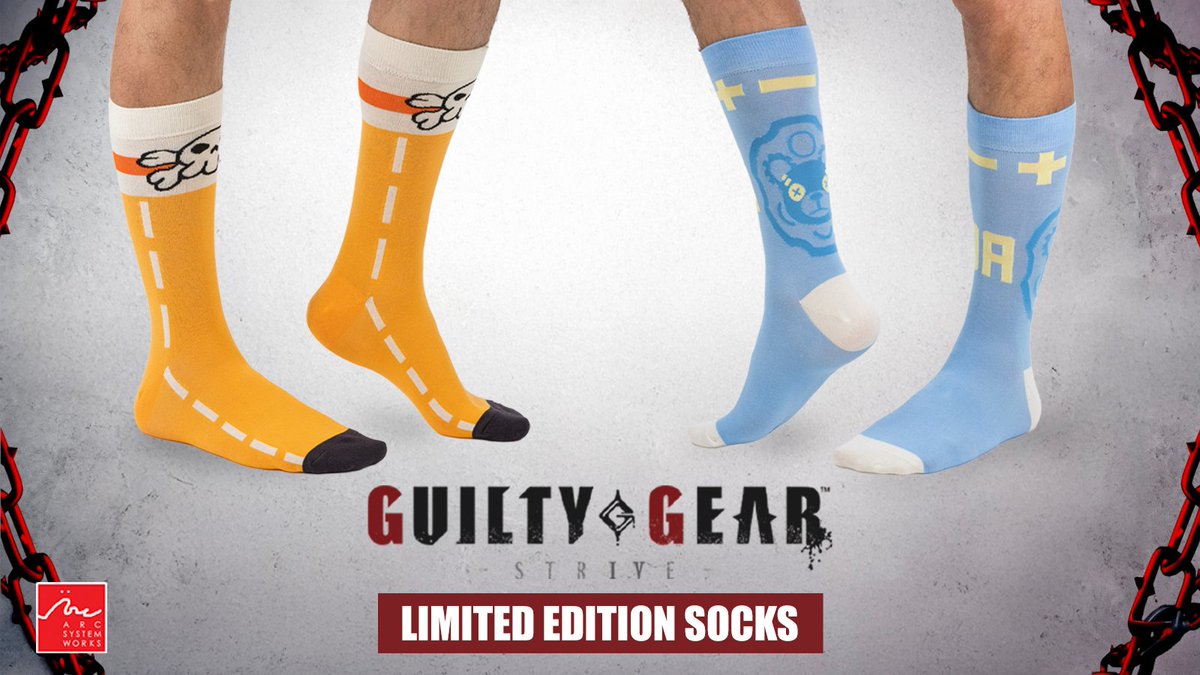 EightySixed's tweet photo. From the Jellyfish Pirates’ First Mate to everyone’s favorite bounty hunter, our new Guilty Gear socks are the perfect addition to your collection! Get these limited edition drops featuring May &amp; Bridget while you can!

https://t.co/PNbE80uvnG https://t.co/H7lCHnEfX3