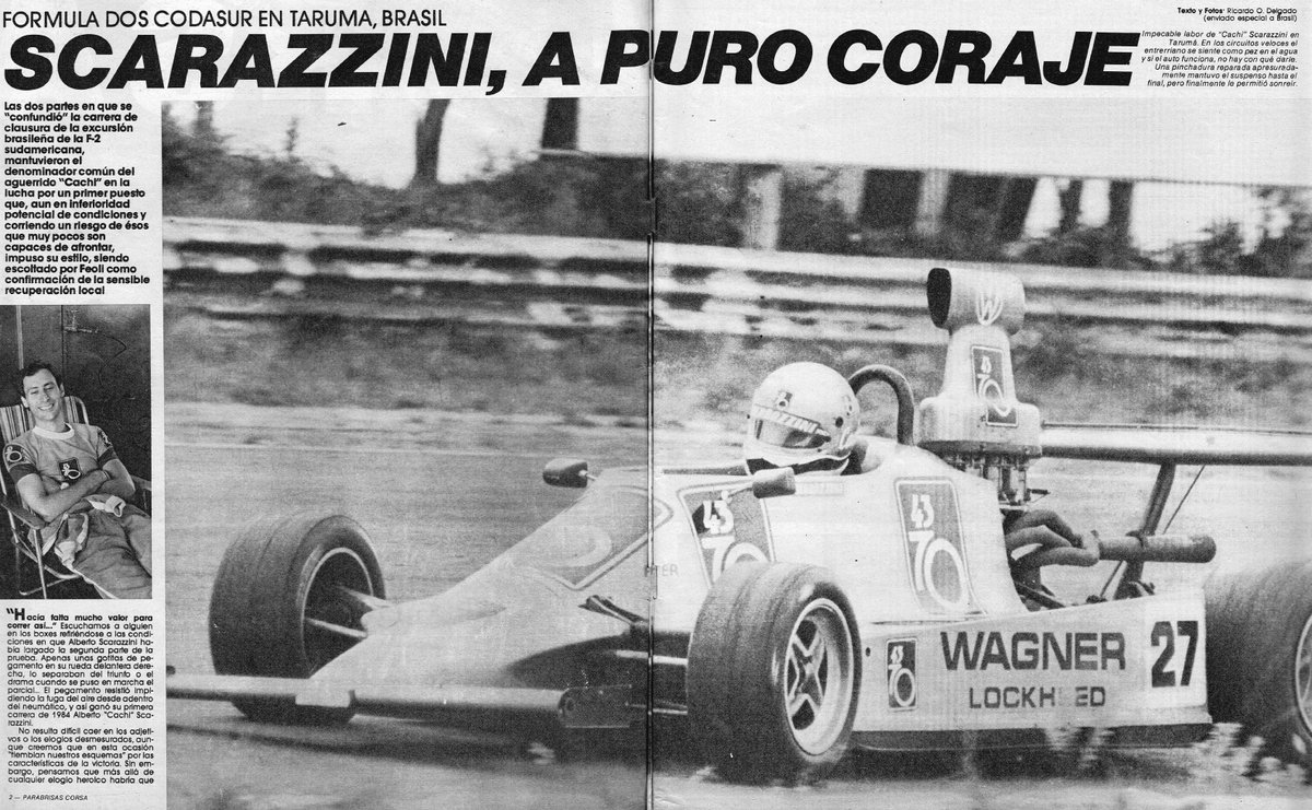 PatoG82's tweet photo. 14 de Octubre de 1984, F2 Codasur en Porto Alegre 🇧🇷
SCARAZZINI, A PURO CORAJE
"En los circuitos veloces es como pez en el agua y si su auto funciona, no hay con que darle"
🥇 Aberto Scarazzini (Berta/VW)
🥈 Francisco Feoli (Muffato/Passat)
🥉 Raul Boesel (Berta/VW)
Corsa https://t.co/3FIgozMPwk