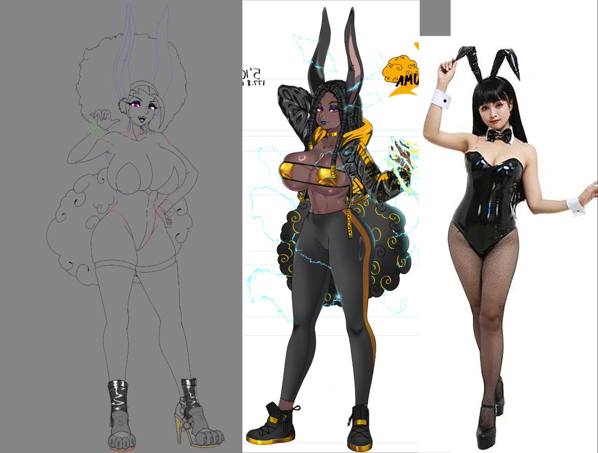 #wip #characterdesign #conceptart #artmoots something something bunny girl in bunny outfit