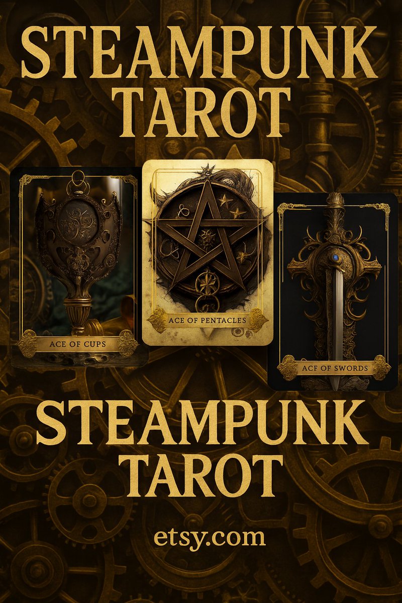 anveortarot's tweet photo. Turn the gears of fate. 🔮
Discover the Steampunk Tarot Deck — a fusion of brass, steam, and magic.

🛒 https://t.co/ee73tc1U4Q

D’Angelo Brown Sugar #GoodTimebro Happy Birthday Charlie Black Messiah #csm217 Voodoo Drew Struzan Powell Alex Jones #tuesdayvibe #PortfolioDay Monad https://t.co/vfOIgLtaXy