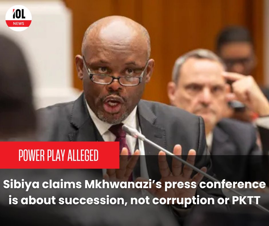 IOL's tweet photo. Sibiya says Mkhwanazi’s press briefing wasn’t about corruption or PKTT but succession politics.
#SuccessionDebate #SibiyaSpeaks #MkhwanaziBriefing #PoliticsZA #LeadershipTensions
Read on https://t.co/4Q9Elz6H4N https://t.co/CKlDZjVmN3