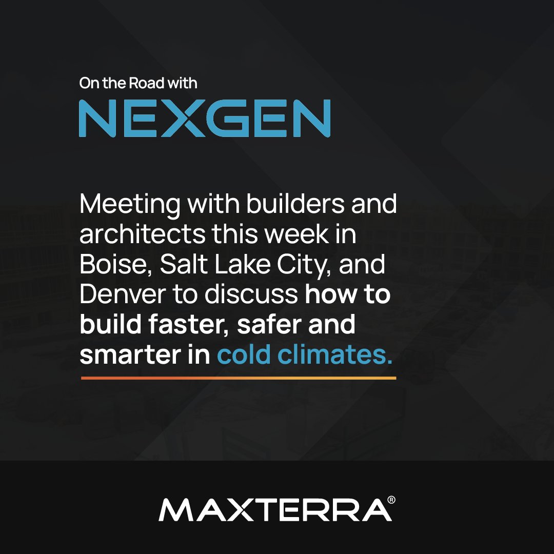 NexGenBP's tweet image. Cold weather doesn’t slow builders down.
Materials shouldn’t either.
We’re in Boise, Salt Lake City, and Denver this week.
See MAXTERRA® in action nexgenbp.com/get-sample
#NEXGEN #MAXTERRA #MgO #CommercialConstruction #SkipTheGyp