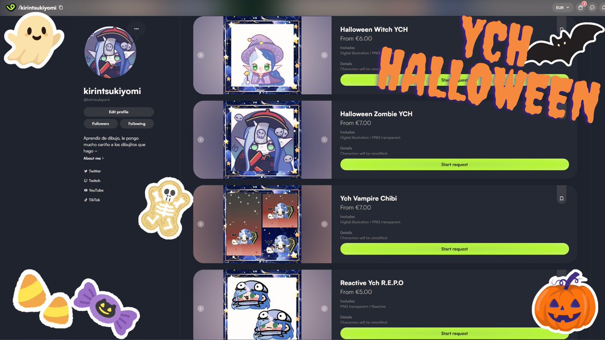 ✦・ Recordad que tengo comisioncitas abiertas de Halloween! 🎃