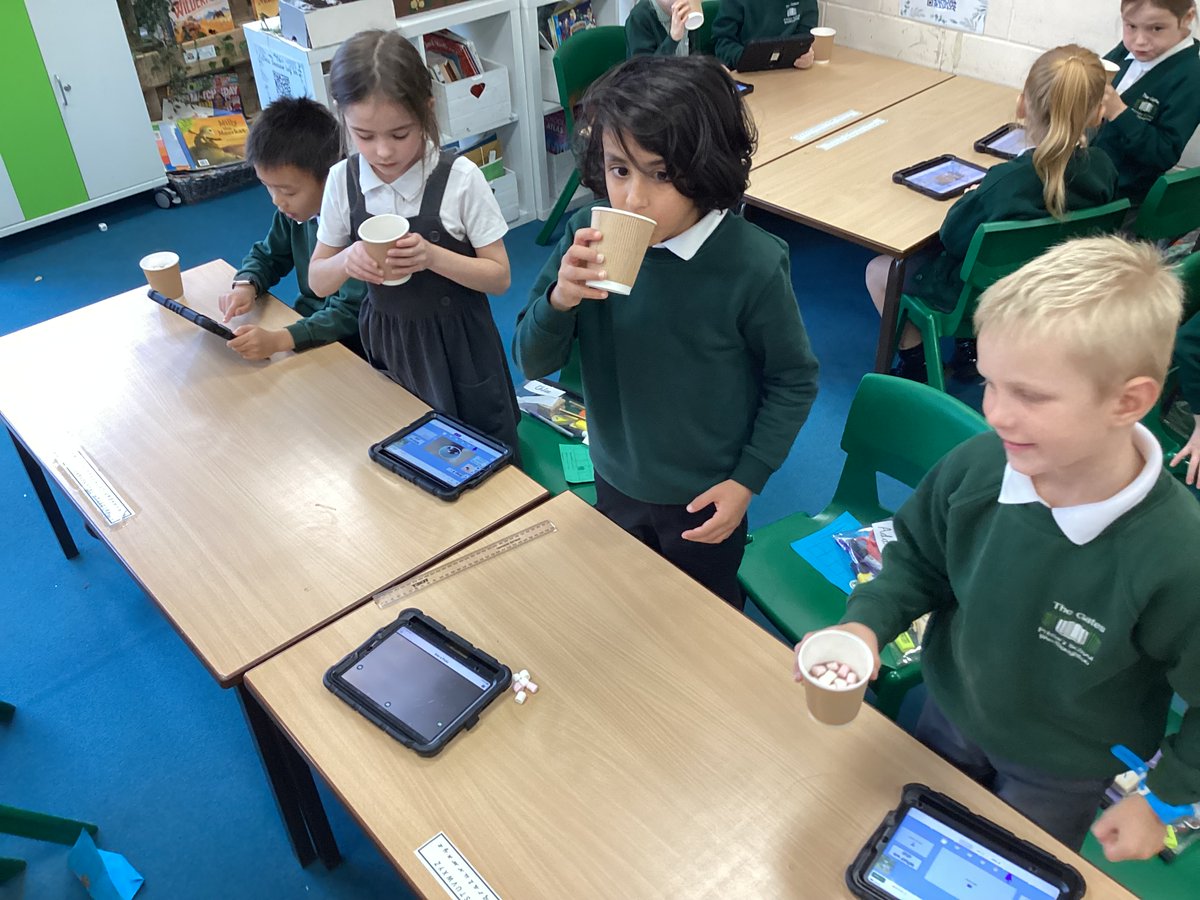 gates_owls's tweet photo. Making our ‘friendly hot chocolate’ as part of our instructions writing today. We loved the taste and can’t wait for ‘Marcel’ the moose to try it! #TheGatesWriting
@OliverJeffers https://t.co/mNqVOsyvU6