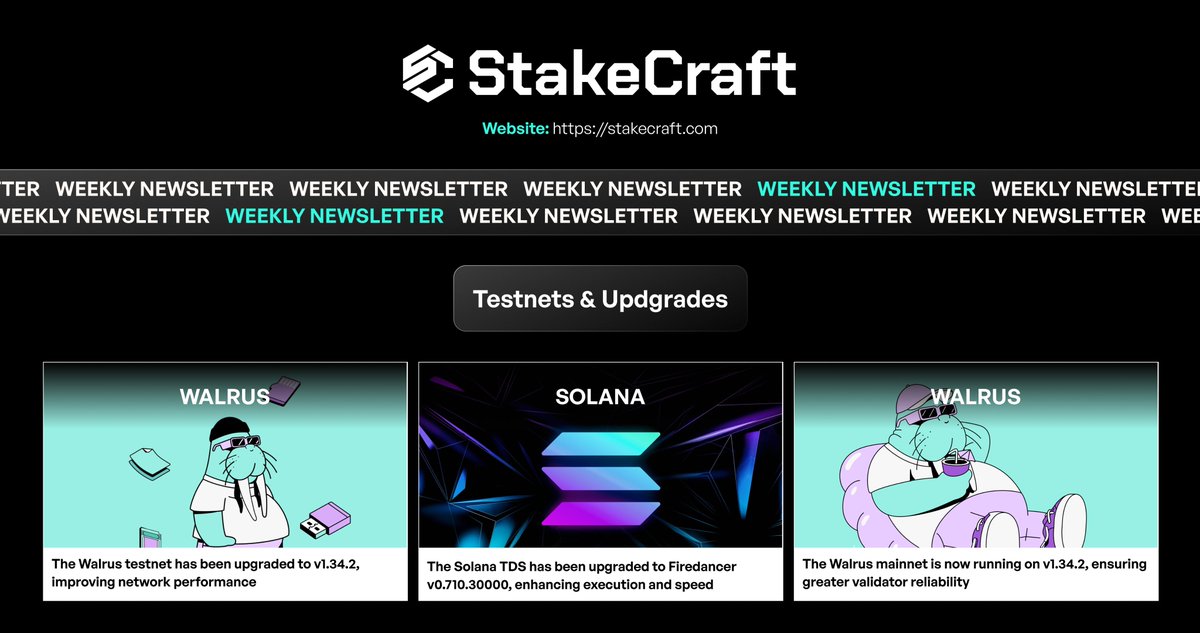 stakecraft's tweet photo. @stakecraft Weekly Infra Update
Hereโs what we rolled out this week across our validator infrastructure ๐
#StakeCraft #InfraOps #ValidatorUpdates https://t.co/SMm6wsxfA5