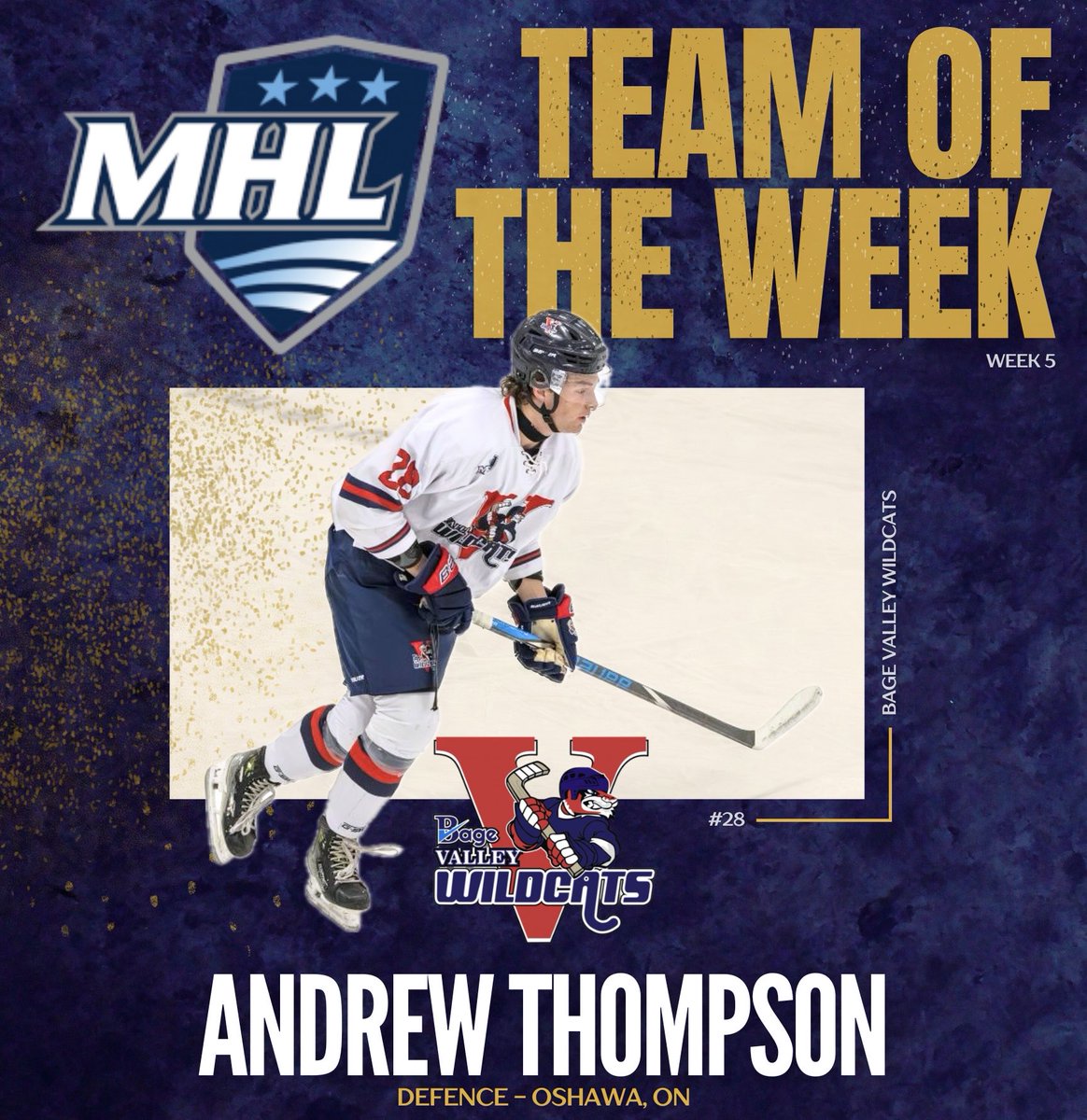 DREWSKI CRACKS WEEK 5 TOTW!

Congratulations to 20-year-old defenceman Andrew Thompson on being named to the MHL’s Team of the Week for week 5 of this 2025-26 season.