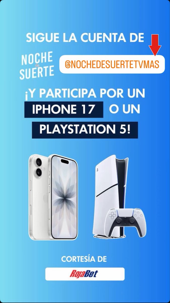 Todos a participar… 
Sigan la cuenta @NOCHEDESUERTEtvmas  en Instagram