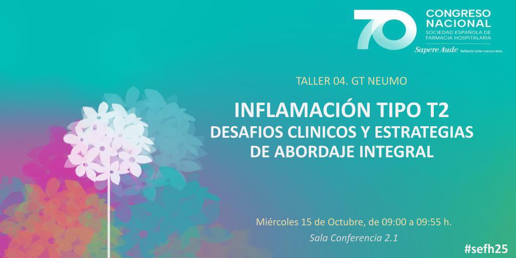 🫁 ¿Qué esconden las enfermedades inflamatorias de tipo T2? ¿Qué desafíos clínicos plantean? 
¡Os invitamos a asistir a nuestro taller en el 70 Congreso Nacional de la <a href="/sefh_/">S.E.F.H</a> ! #SEFH25