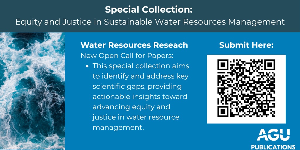 Submit to our Special Collection in WRR on water and equity! <a href="/theAGU/">AGU (American Geophysical Union)</a> <a href="/aguwater/">AGU Water and Society Technical Committee</a>
