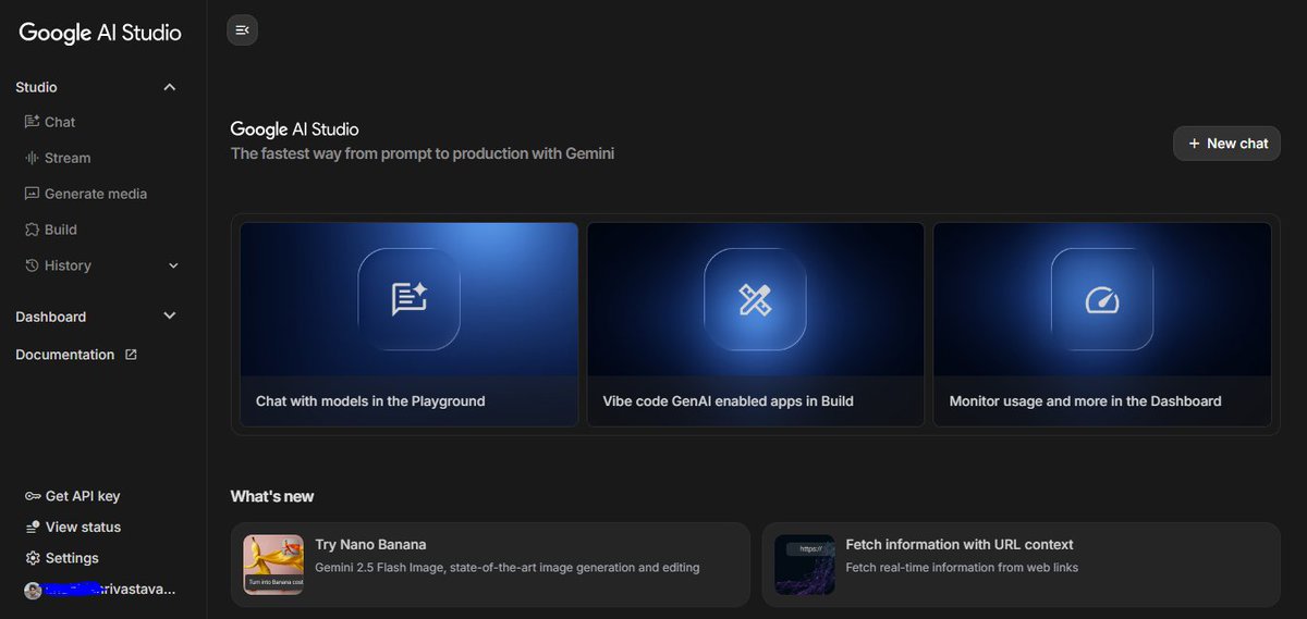 ai_for_success's tweet image. ๐จGoogle DeepMind just dropped a new homepage for AI Studio.
Every day something new, but not what we actually want. Theyโre really teasing us.