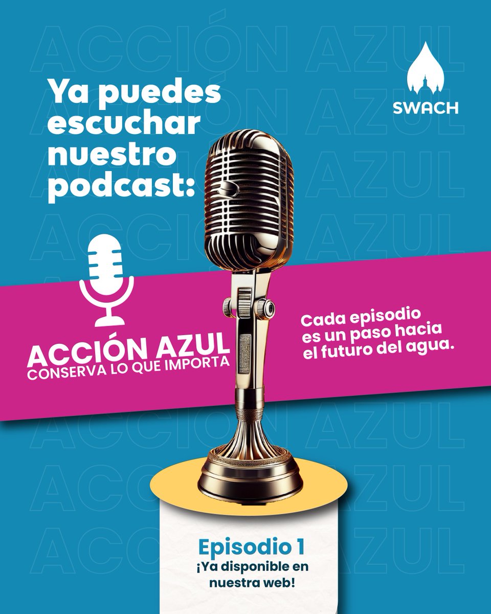 En nuestro podcast Acción Azul te contamos cómo la ciencia, la comunidad y los pequeños hábitos pueden transformar el futuro del agua. 🎧💙

👉 Escucha el primer episodio aquí: surl.li/uluoia y únete a quienes ya son parte del cambio.

#AcciónAzul #PodcastSWACH