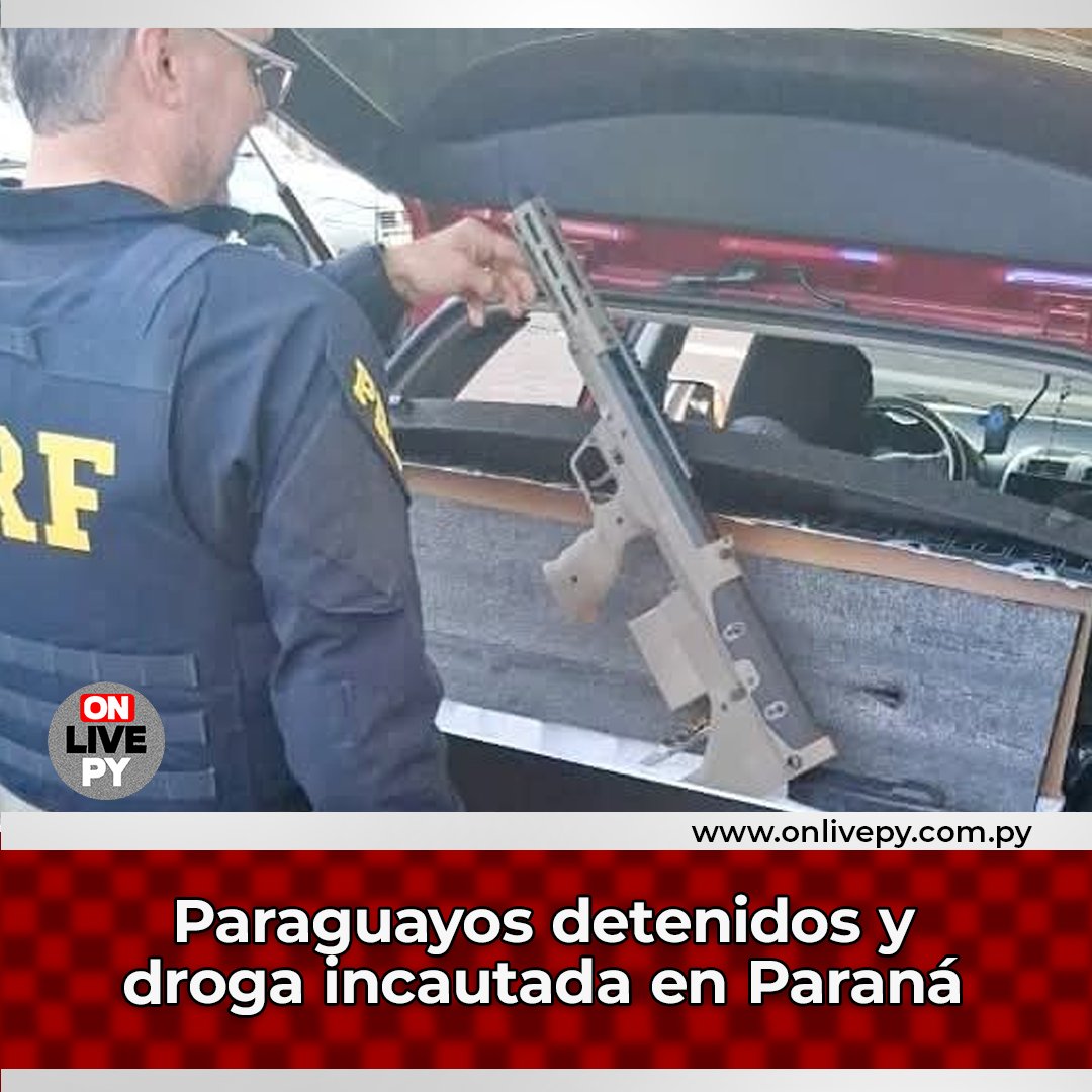 onlivepy's tweet image. En Paraná, Brasil, arrestaron a una pareja paraguaya con réplicas de armas de airsoft y decomisaron 975 kilos de marihuana provenientes de Paraguay.