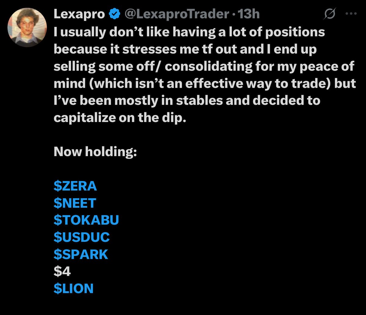 WHY GOD WHYYYYYYY

FUCKING LEXAPRO HOLDING SAME MEMECOINS AS ME

FUCK THIS FUCKING FARMING BITCH

😭😭😭😭😭😭😭😭😭