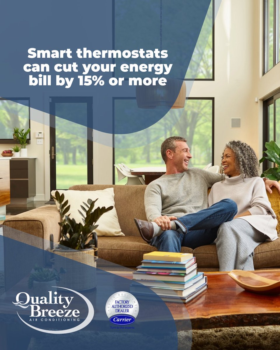 qualitybreeze's tweet photo. Set schedules, adjust from your phone, and save money — all with a smart thermostat.
Need help choosing or installing one? We’ve got you covered.
#SmartHome #SmartAC #ThermostatUpgrade #QualityBreeze https://t.co/QcpWVyvAtL