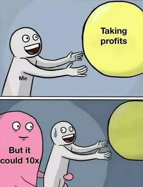 funfi_crypto's tweet image. When you’re this close to taking profits… but your inner degen whispers ‘it could 10x’ 😅📈💎🙌
#Crypto #TradingHumor #HODL #Bitcoin #Altcoins #CryptoMeme #Investing #FOMO #BullMarket #ProfitTaking