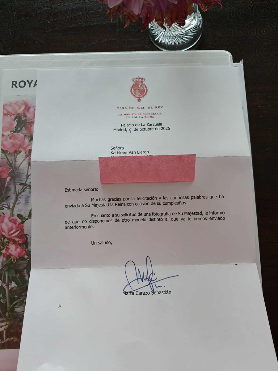 Today I received a letter from the Royal Household of Queen Letizia of Spain. Eviva España. More important royal dates allaboutroyalfamilies.blogspot.com