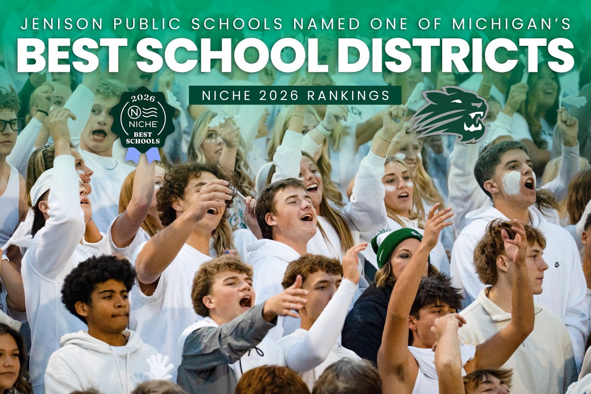 JenisonSchools's tweet image. We're excited to share that JPS just made the 2026 Niche Best Schools list as a top school district in Michigan! The rankings review factors such as academics, teachers, resources, facilities, extracurriculars, and more. Great work JPS staff! #ReadyToSucceed