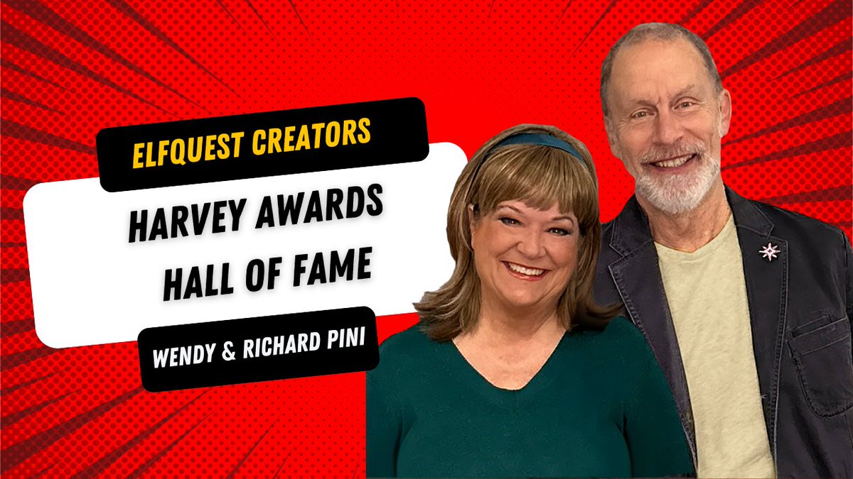 ElfQuest creators Wendy Pini and Richard Pini were inducted into the Harvey Awards Hall of Fame at New York Comic Con 2025.

We invite you to celebrate this incredible recognition with us. Watch: youtu.be/pk4e_3kmdBQ?si…