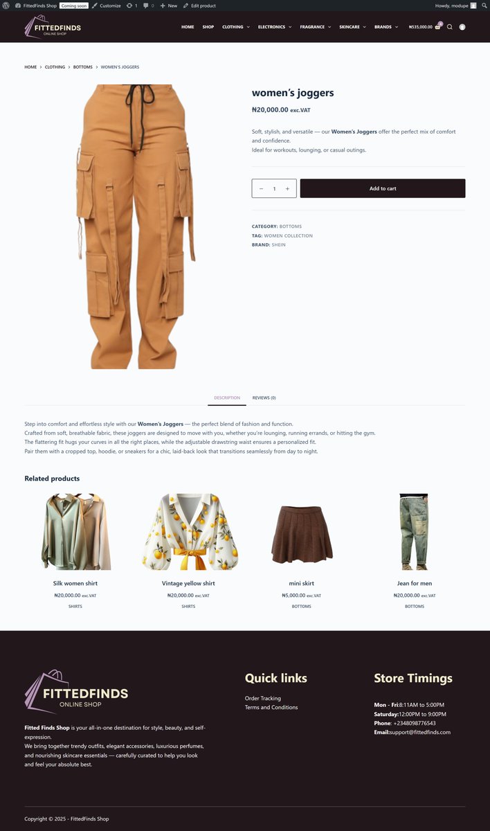 issyyprezzy's tweet image. Working on an eCommerce website 🛍️
Set up shipping & payment methods, created product categories, and added products (lowkey the fun part 👀).Here’s a peek at the shop, product, and checkout pages. can’t wait to see the final result!
#WebDevelopment #WordPress #BuildInPublic