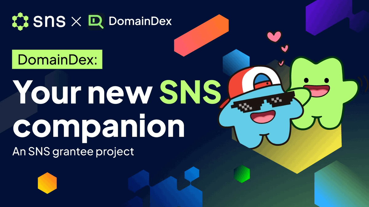 sns's tweet image. Grants at work!

Say hi to @DomainDexApp - a grantee-built platform for everyone who owns, explores &amp;amp; trades .sol domains. A hub made by the community, for the community.

Proud to keep supporting builders shaping &amp;amp; pushing the .sol ecosystem forward.
