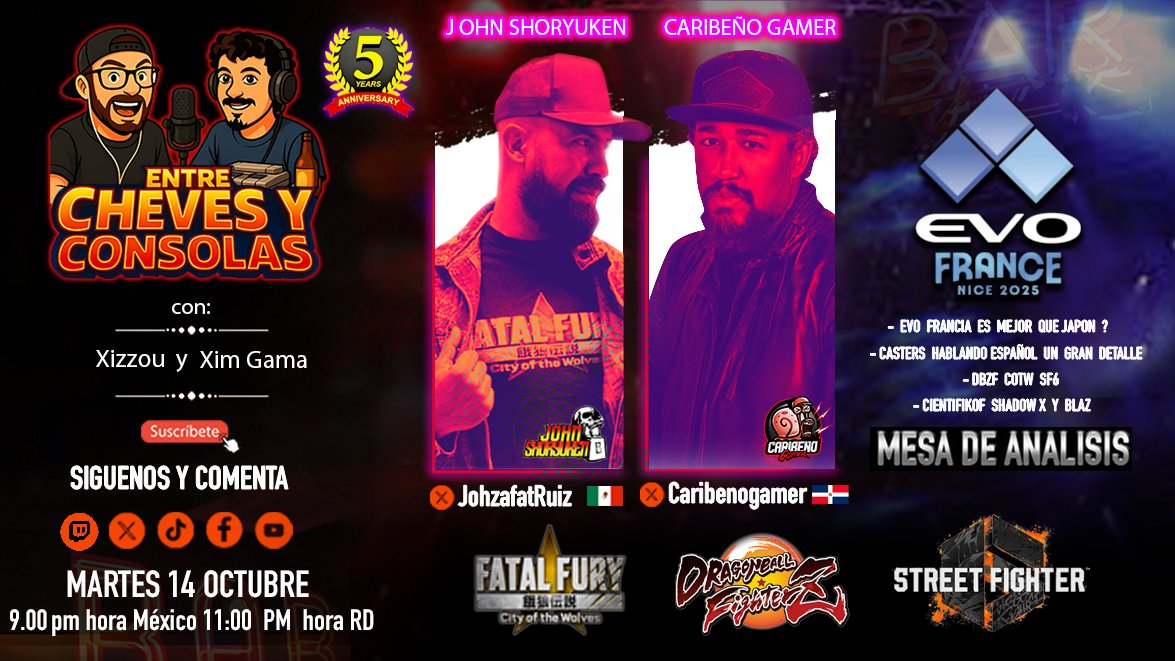 Chevesyconsolas (@chevesyconsolas) on Twitter photo Hoy hay mesa de análisis #9 se va poner cachondo, <a href="/JohzafatRuiz/">Johzafat Ruìz</a> y <a href="/Caribenogamer/">caribeñogamer</a> dos grandes creadores de contenido estarán en la casa🔥 nos vemos a las 9:00 pm solo por: youtube.com/@ENTRECHEVESYC… Hoy hay mesa de análisis #9 se va poner cachondo, <a href="/JohzafatRuiz/">Johzafat Ruìz</a> y <a href="/Caribenogamer/">caribeñogamer</a> dos grandes creadores de contenido estarán en la casa🔥 nos vemos a las 9:00 pm solo por: youtube.com/@ENTRECHEVESYC…