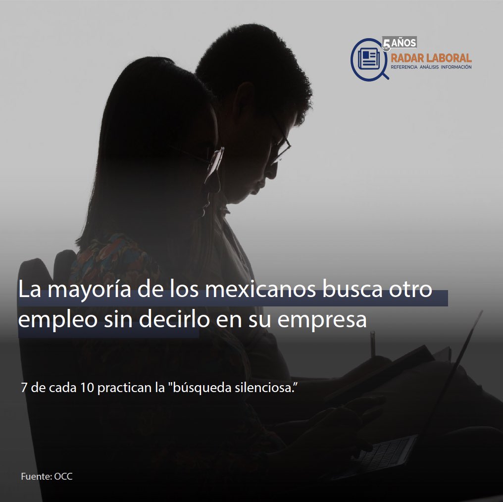 LaboralRadar's tweet photo. La mayoría de los mexicanos busca otro empleo sin decirlo en su empresa
.
📲Lee el artículo completo en el siguiente link:
https://t.co/dDDYXvxLGd

#JSB #RadarLaboral #derecholaboral #noticias #noticiero #noticiasmexico #noticias25 #laboral #laborales #trabajo #vidalaboral https://t.co/duA1l3HrVN