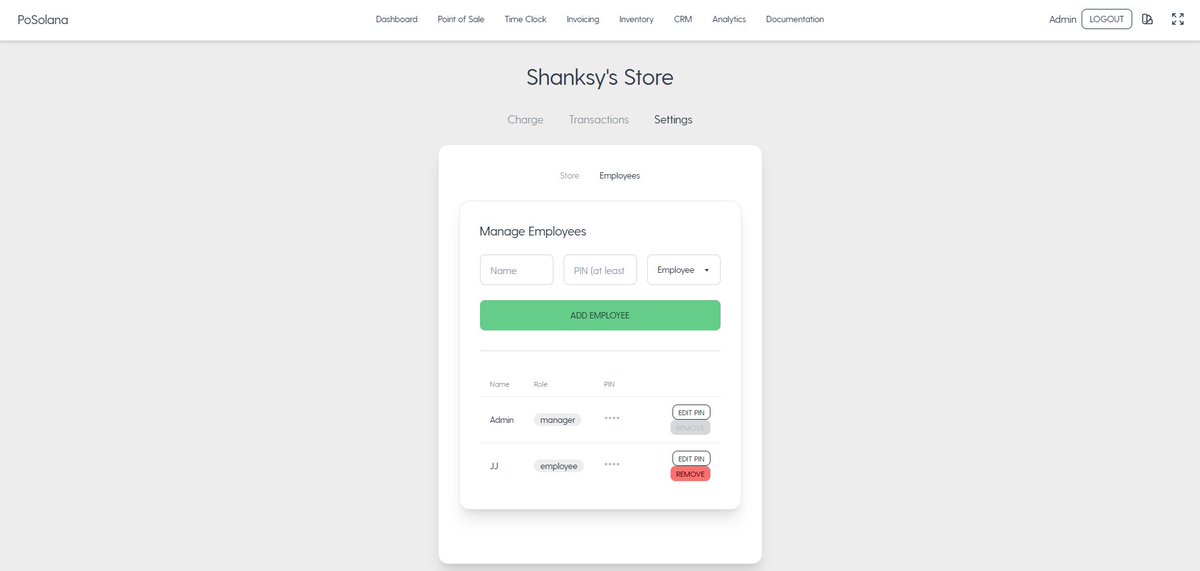 PointofSolana's tweet image. Big news! We're rolling out a massive update to the PoSolana Suite, focused on team management, security, and store operations. Introducing User Profiles! 🧑💼
Managers can now create accounts for employees, each with a unique, secure PIN.