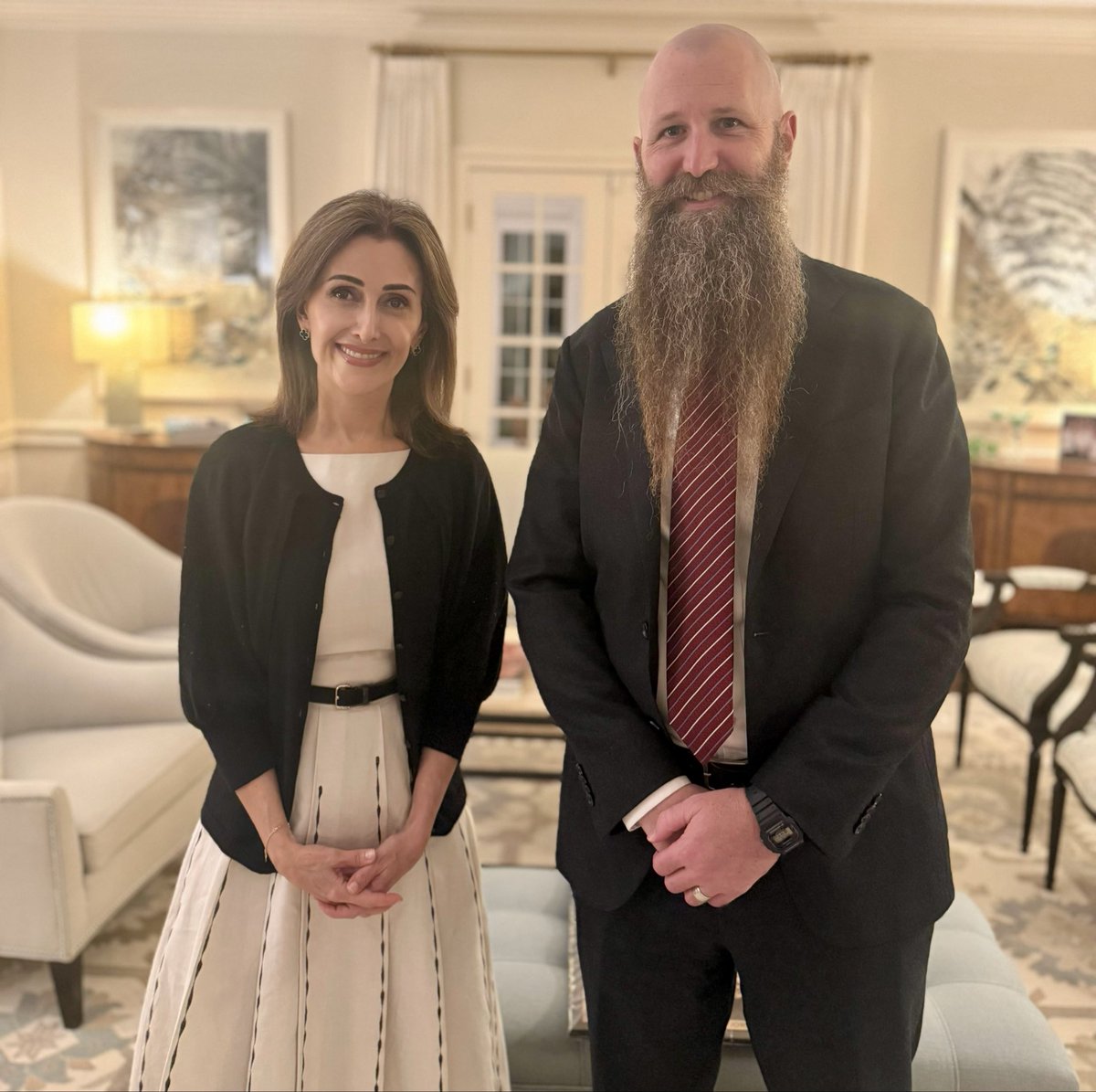 A pleasure to meet Ambassador James Holtsnider as he prepares to begin his new post in #Jordan. I wish him the very best as he embarks on this important mission. We look forward to working together to further strengthen the deep, trusted partnership between 🇯🇴 and 🇺🇸, and to