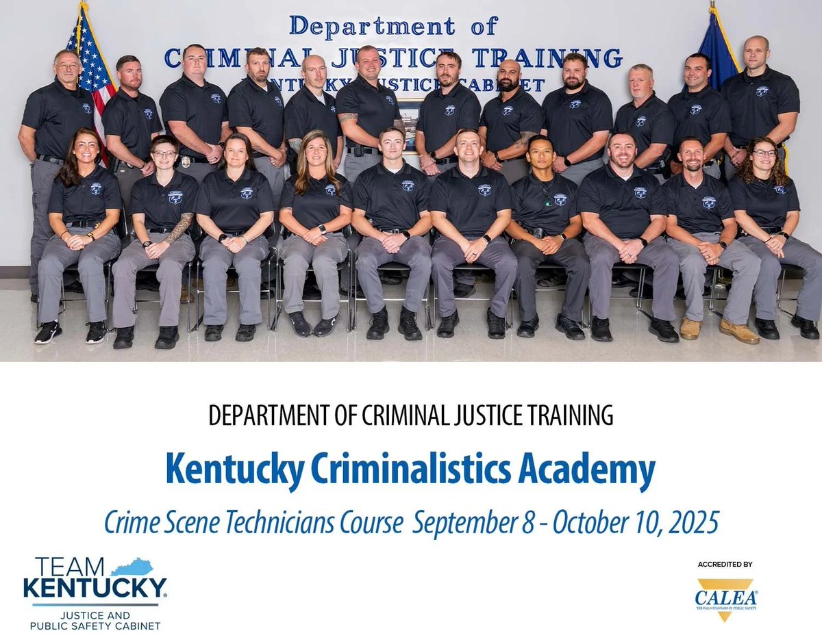 🎓 Twenty-two CSIs from across Kentucky have graduated from the 2025 Kentucky Criminalistics Academy Crime Scene Technician Course, Class 10!

Read more: klemagazine.com/blog/2025/10/1…