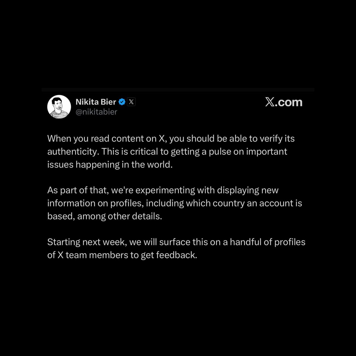 FearedBuck's tweet image. Twitter/X will begin displaying the country an account is based in and their username changes. 

This is part of an experiment aimed at helping users verify authenticity and stay informed about important issues.