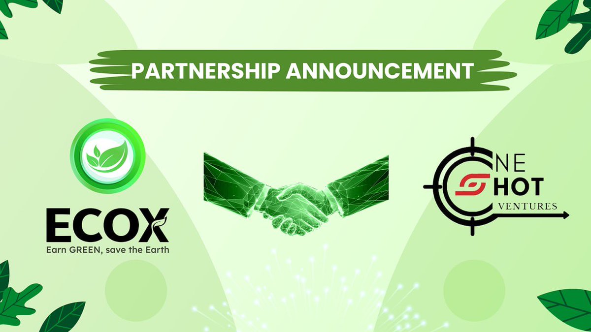 ⬆️ Another Leader Joins the ECOX Seed Round - <a href="/ONESHOTVentures/">ONESHOT Ventures || AMA + Space 🚀</a> 

We’re excited to share that OneShot Ventures has officially joined the ECOX Seed Round (invest.ecox.network), alongside other leading VCs and KOLs who believe in building a greener future together.

🦈 OneShot