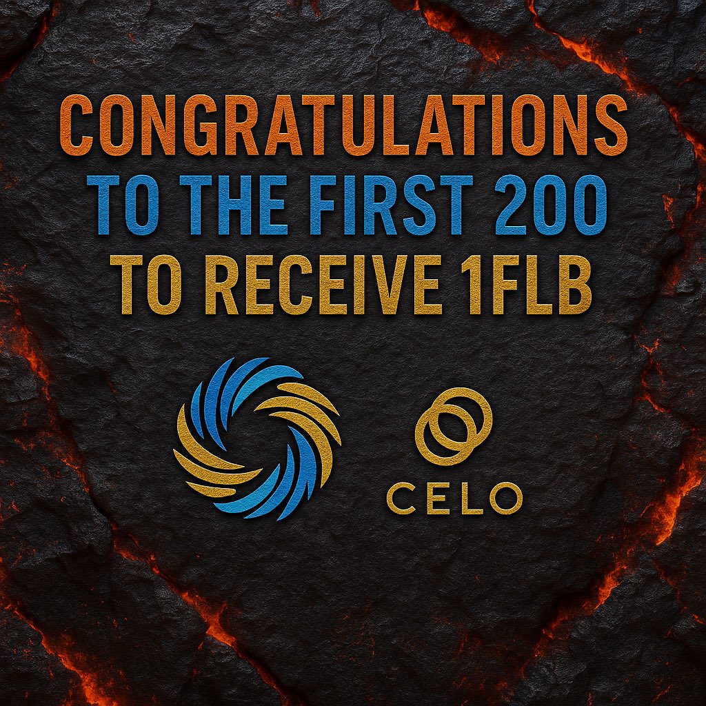 flamebornDAO's tweet photo. 🔥 FlameBorn 🔥 

🎉🎉🥳🥳🍾🎊🎊🎁🎁🥳🥳🍾🍾

Congratulations to the first 200 to receive 1FLB.

“And now, that promise is real.
The first 200 have lit their flames —
the first 200 to earn their mark on the chain.”

Check your wallets, Show us your flame is Lit, like and Retweet @flamebornDAO with your $FLB balance on wallet

Follow $FLB on these channels 👇👇👇
Discord: https://t.co/06bEkkbCry
Facebook: https://t.co/6I5wTgVKCf
LinkedIn: https://t.co/HPONJsDWAe

#FlameBorn #FLB #Celo #AfricaRising #Africanyouth