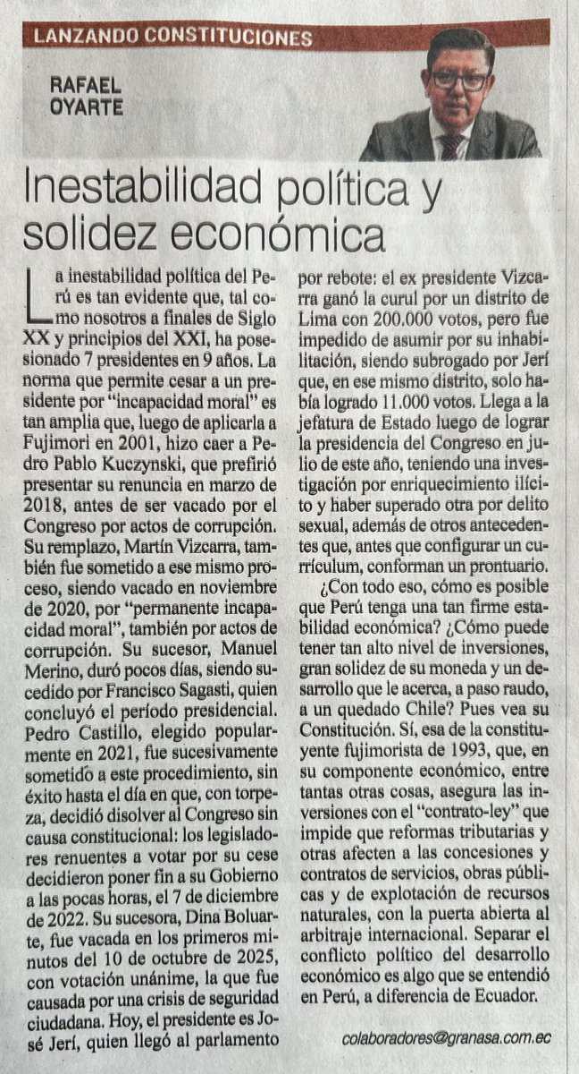 Que un país tan inestable en lo político, como Perú,sea tan sólido en lo económico, no es cuestión de suerte.