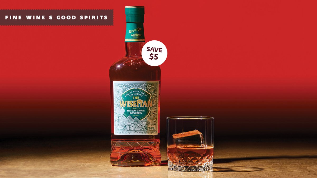 Rye lovers, meet your match: Kentucky Owl The Wiseman Straight Rye Whiskey. 95% rye, with notes of honey, toffee and a peppery bite. Save $5 now! ow.ly/iKNH50X7am7