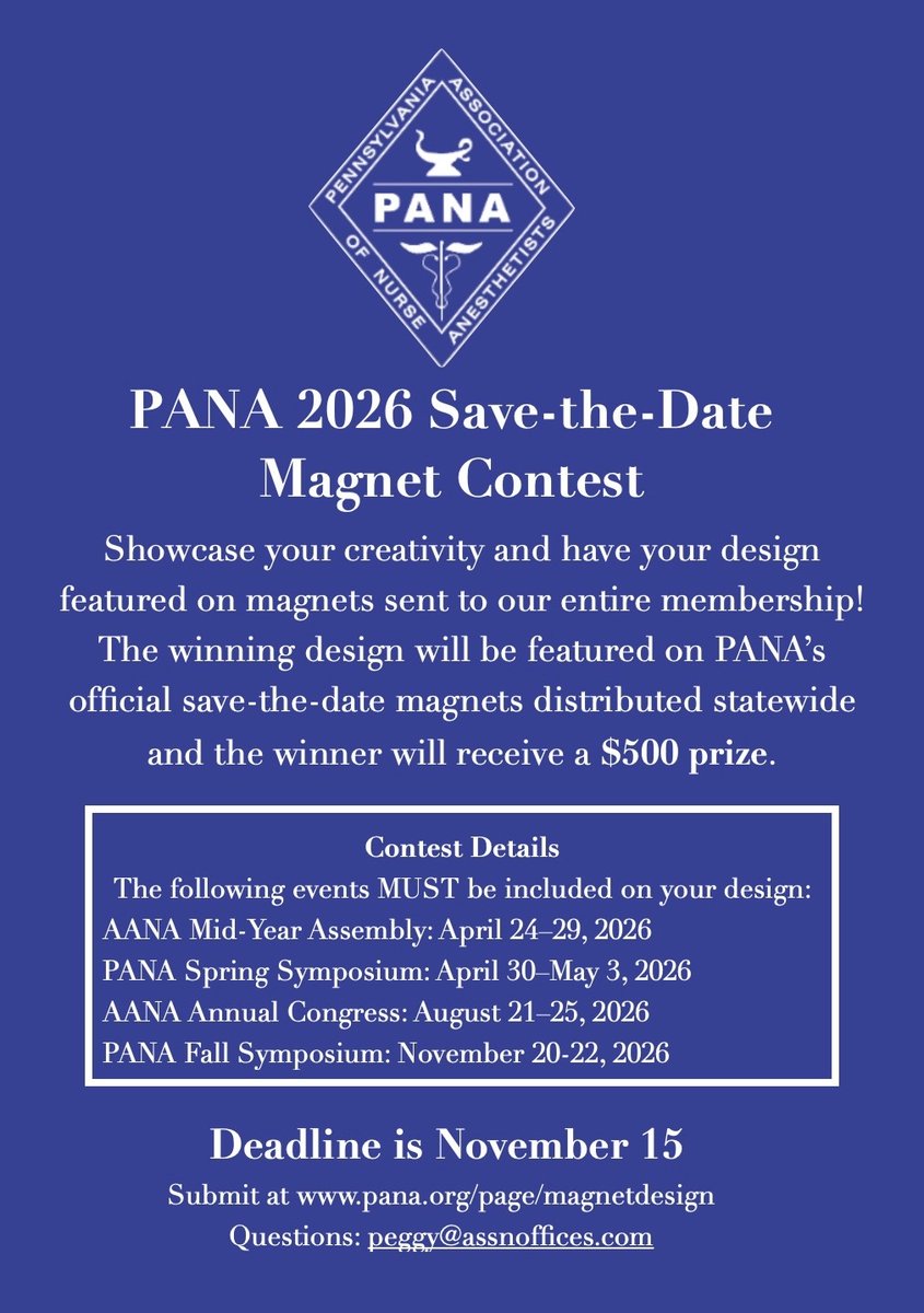 PA Association of Nurse Anesthetists (PANA) (@panacrna) on Twitter photo 